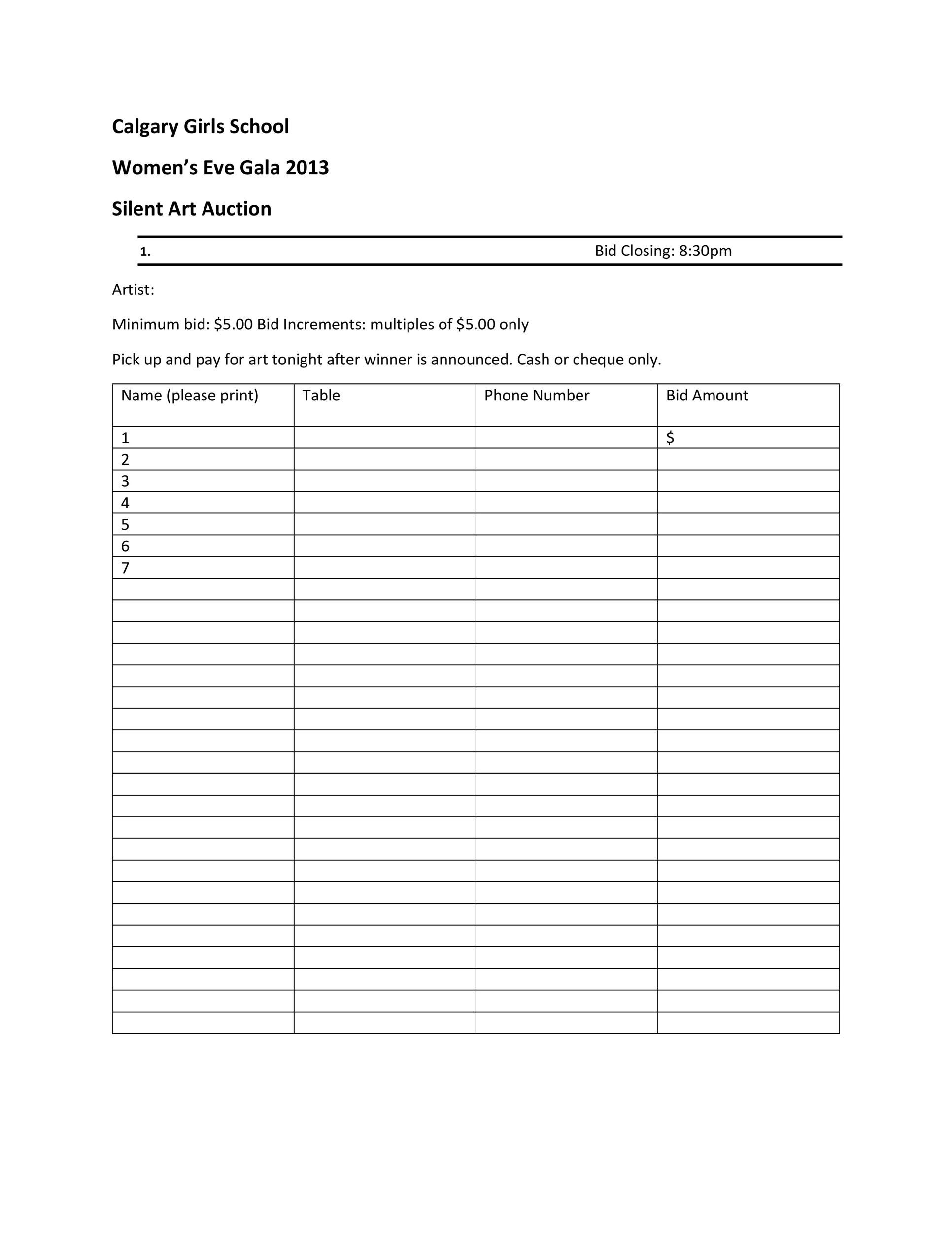Online Auction Agreement Template Free HQ Printable Documents