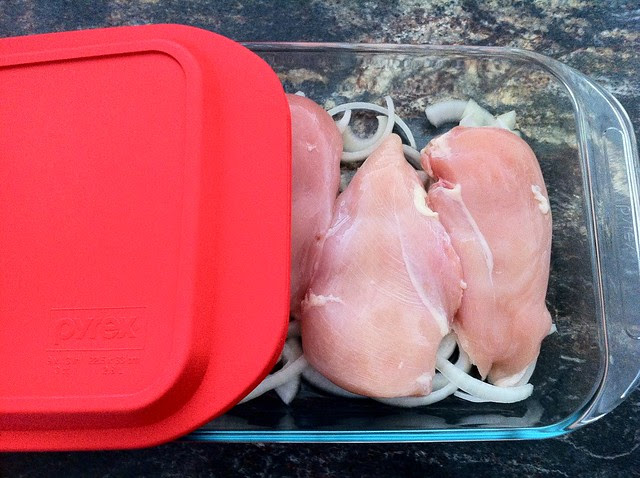 Covering Chicken with Sealable Lid