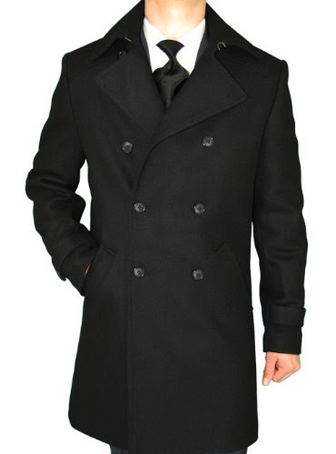 Suits Sport Coats Discount: Mens Double Breasted Overcoat Knee Length ...