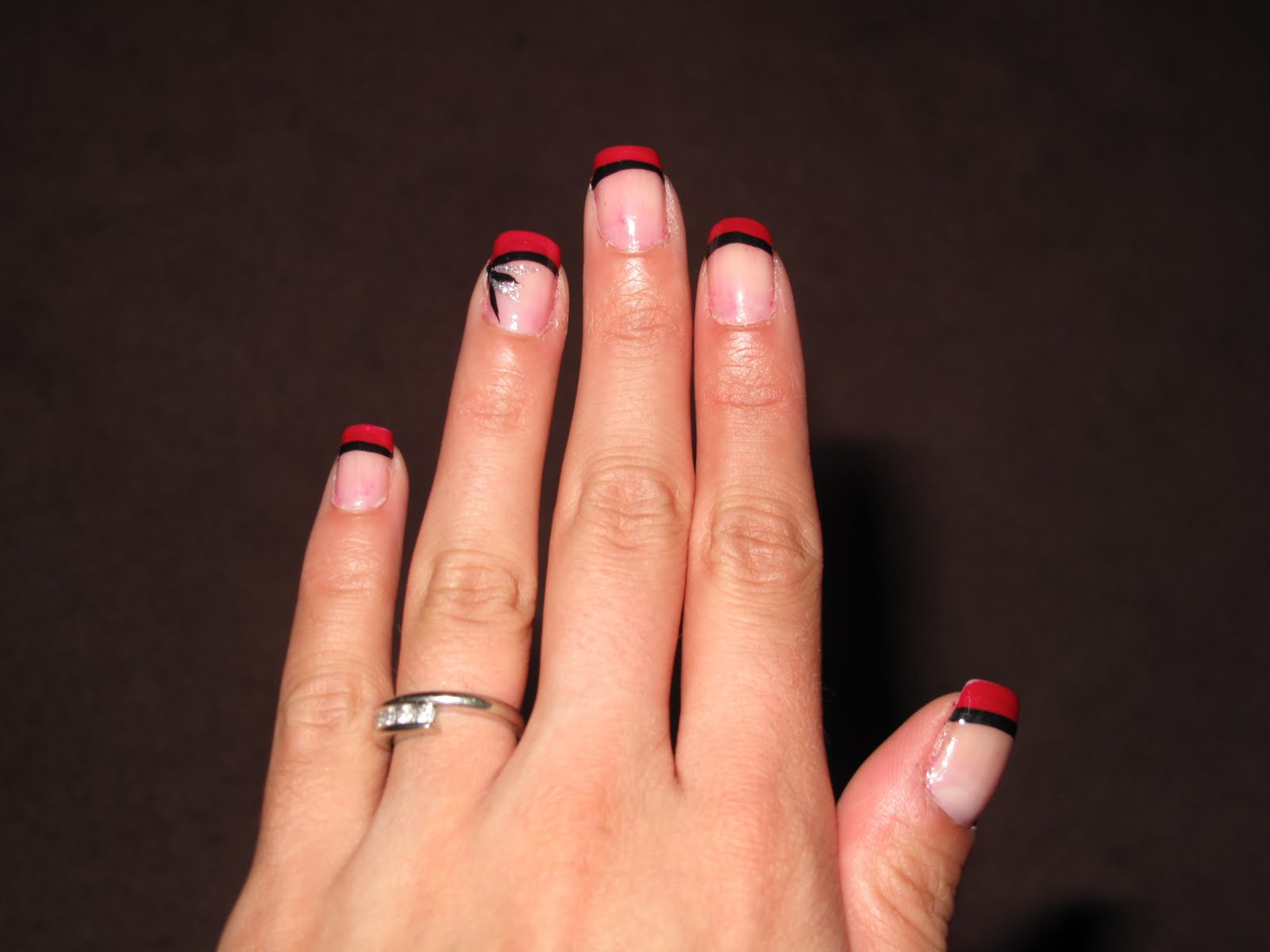 Red and Black French Tip Nail Designs - wide 4