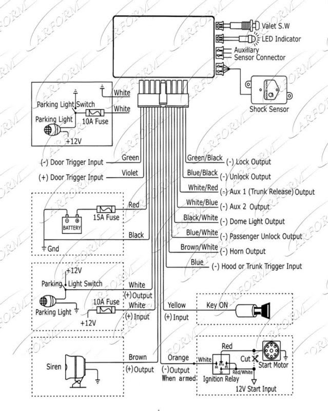 One Way Car Alarm Wiring Diagram - Wiring Diagram