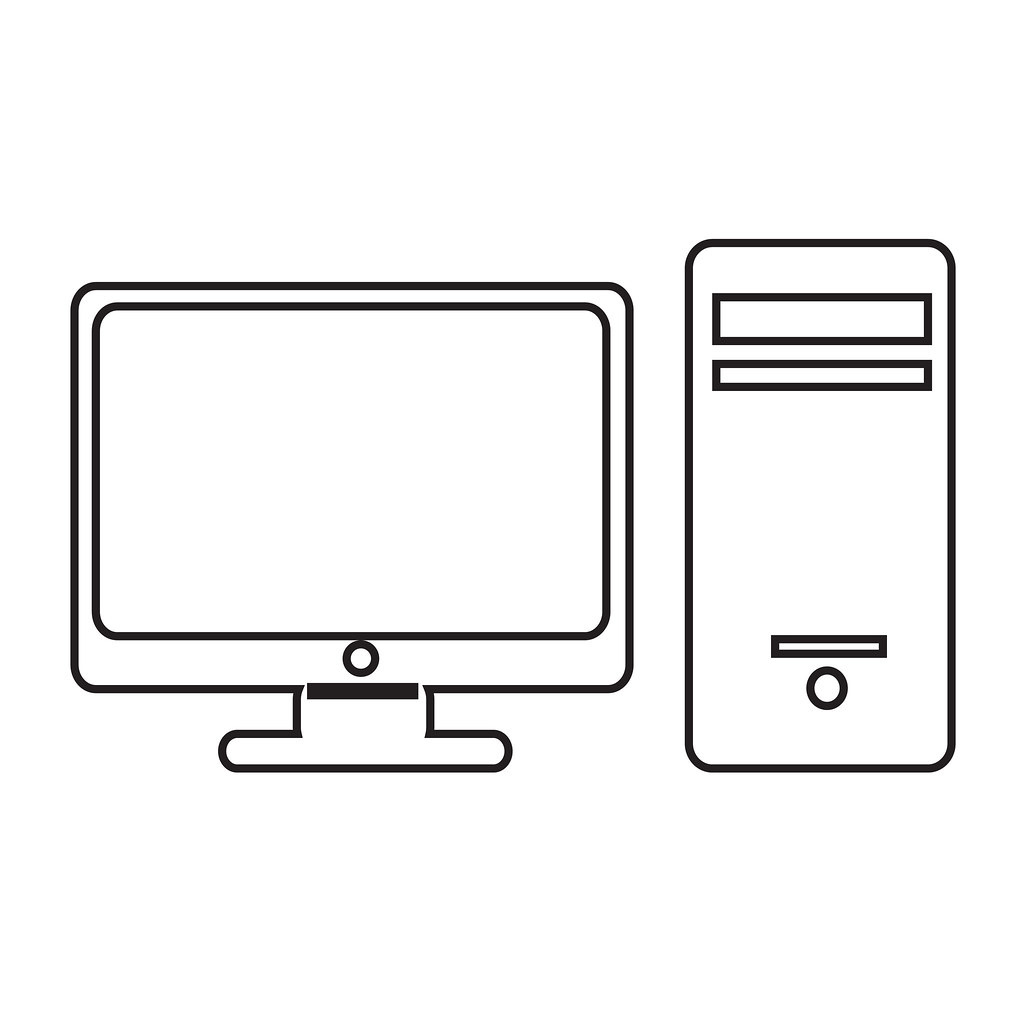 Line Drawing Of Desktop Computer