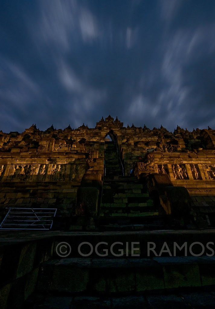 Indonesia - Borobudur with Dramatic Nightsky