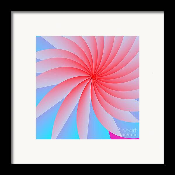 Abstract Framed Print featuring the digital art Pink Passion Flower by Michael Skinner