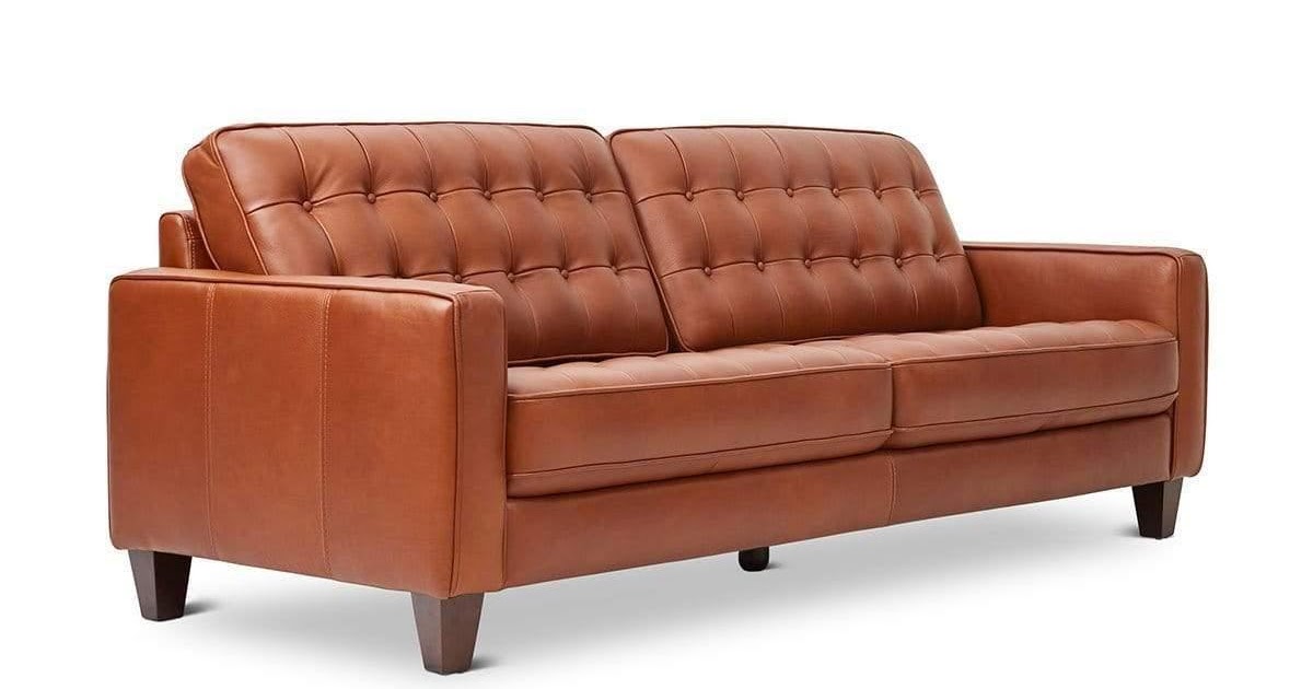 caramel leather sofa dec