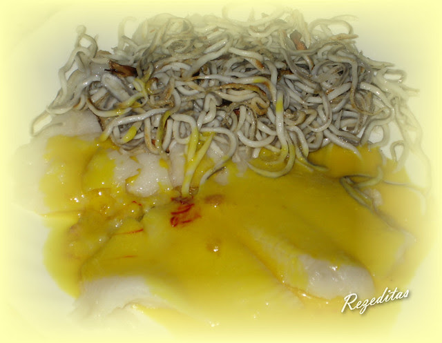 FLETAN CON GULAS AL AZAFRAN
