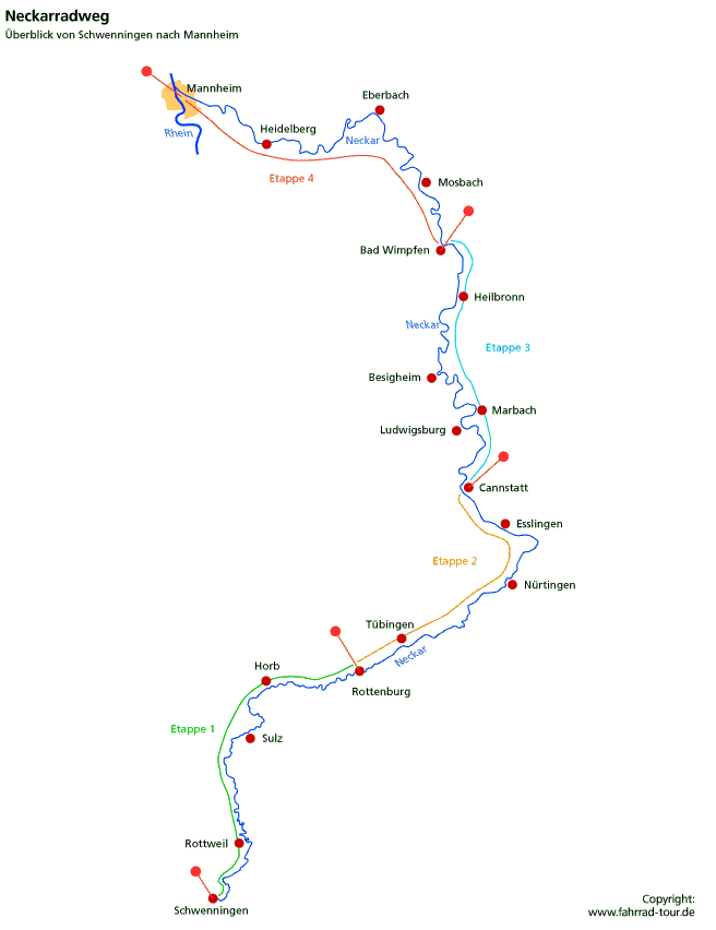 Neckar Fluss Karte | Karte