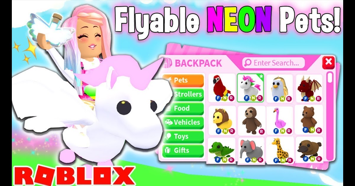 Adopt Me Neon Pet Unicorn Roblox