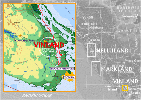 Map 9. The Western Viking Lands: Helluland, Markland and Vinland