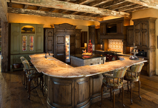 Rustic Lodge style home - rustic - kitchen - houston - by