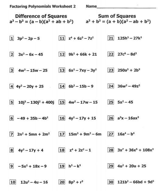26 Factoring Polynomials Worksheet Answers - Worksheet Information