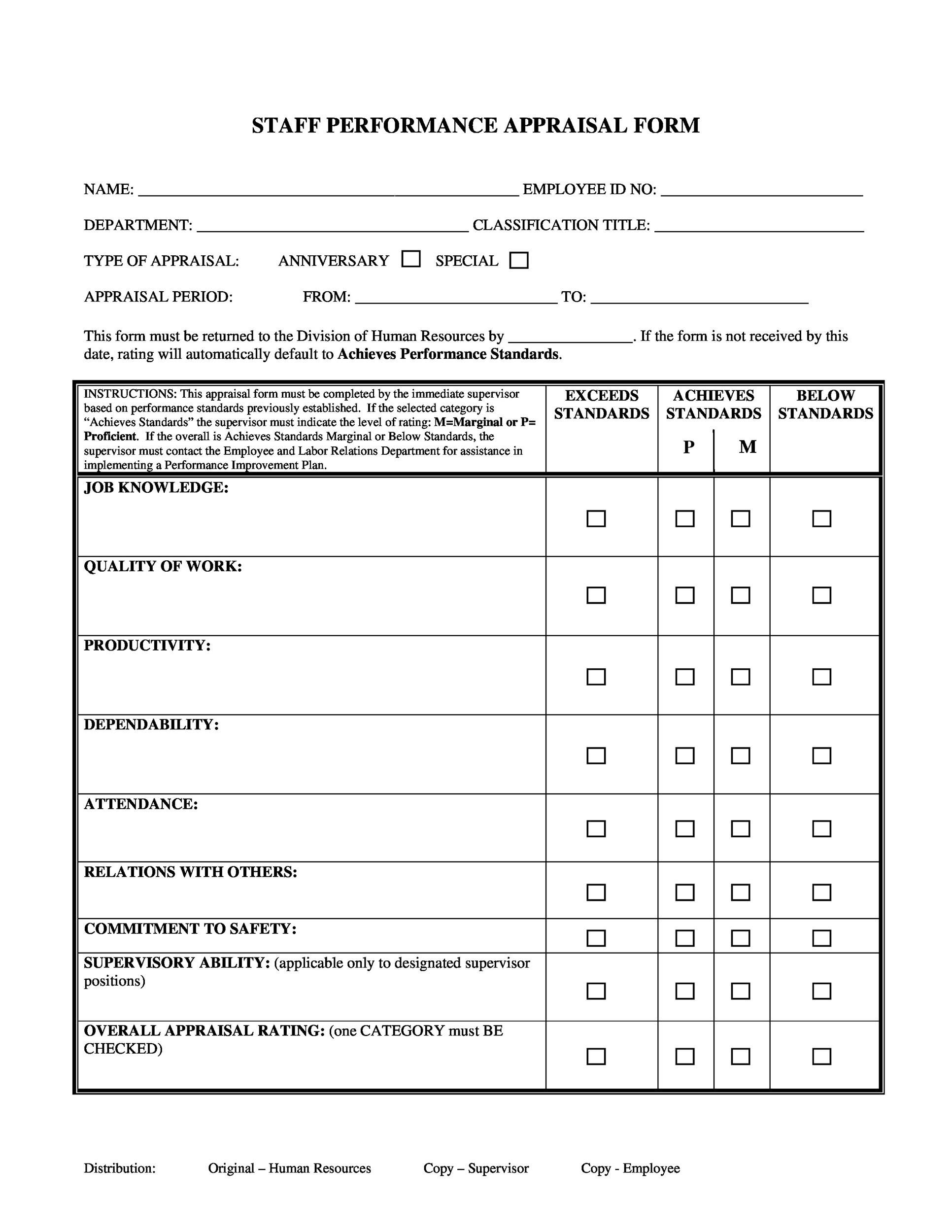 How To Write Appraisal Form Sample PDF Template