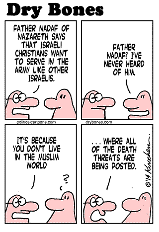  Dry Bones cartoon, kirschen, israel, christians, nazareth, israeli christians,