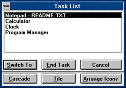 windows-3-task-list-manager windows 3 task list manager Evolution of the Task Manager From Windows 3 to Windows 8