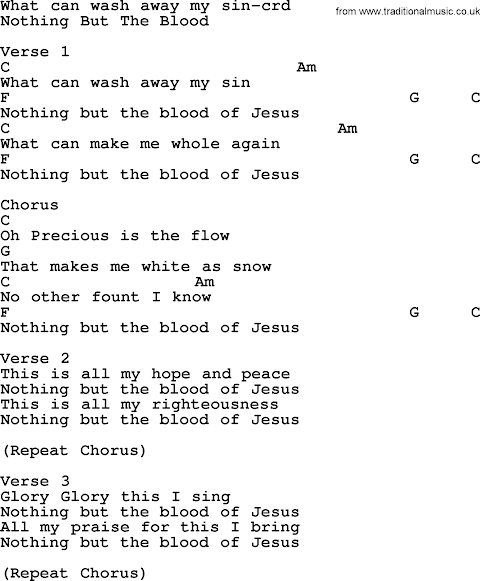 What Can Wash Away My Sin Lyrics And Chords