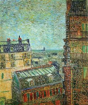 Vista de París del sitio de Vincent en la ruda Le, Vincent van Gogh