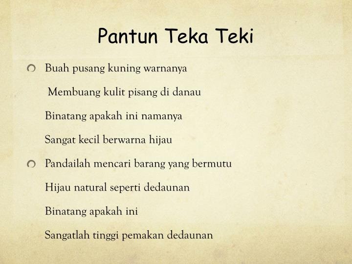 Pantun Teka Teki Haiwan Dan Jawapan  World Globe