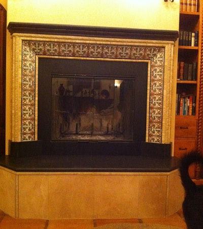 Spanish Albacete Tiles on Fireplace