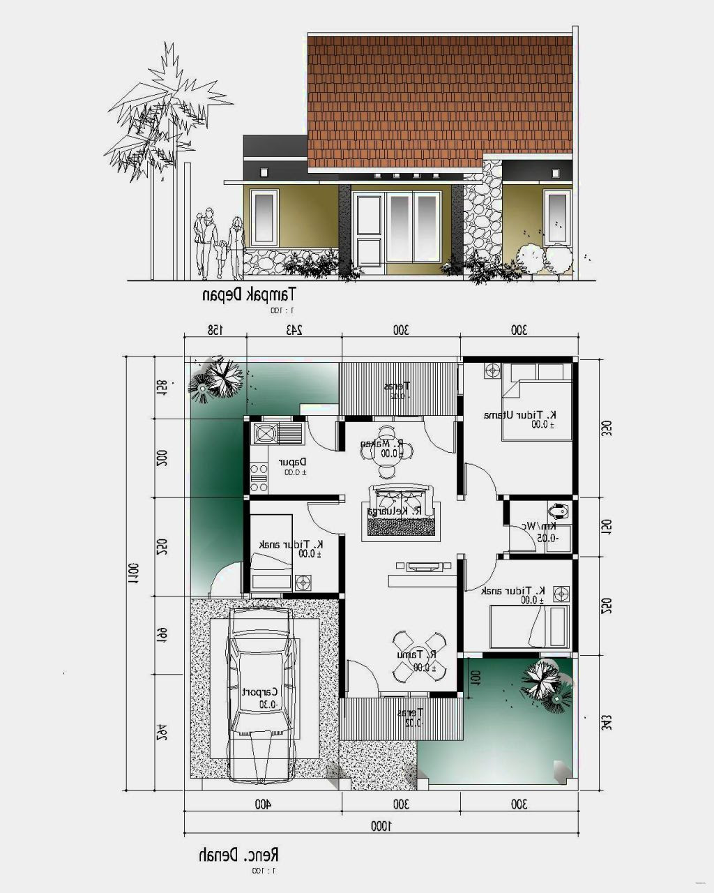  Denah  Rumah  Sederhana  Kamar  4  Desain Rumah  Minimalis  