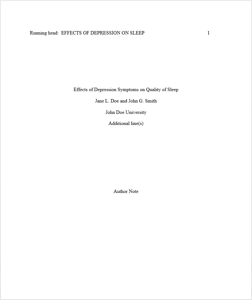 literature review title page example