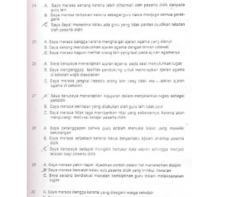 Soal Ujian Guru Berprestasi