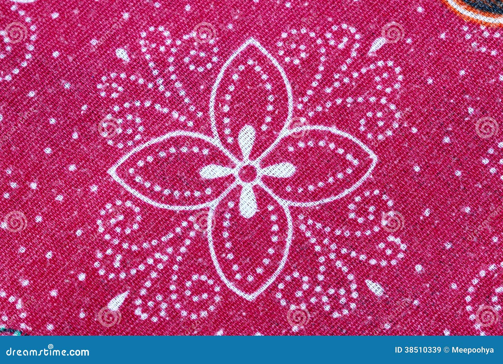 Thai Batik Sarong Of Red Flower Pattern Royalty Free Thai Batik Sarong Of Red Flower Pattern Royalty Free