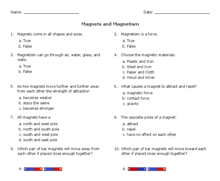 Understanding Magnets Worksheets 3Rd And 4Th Grade - In this magnets