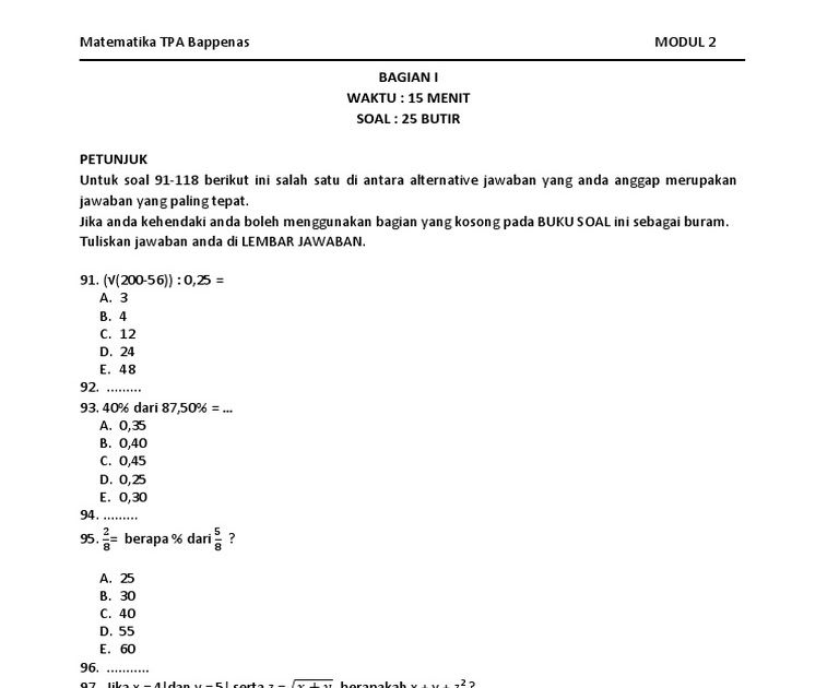 Soal Tpa Pdf