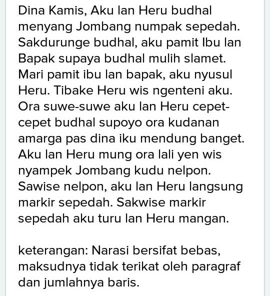 Contoh Cerita Narasi Bahasa Jawa - Dunia Belajar