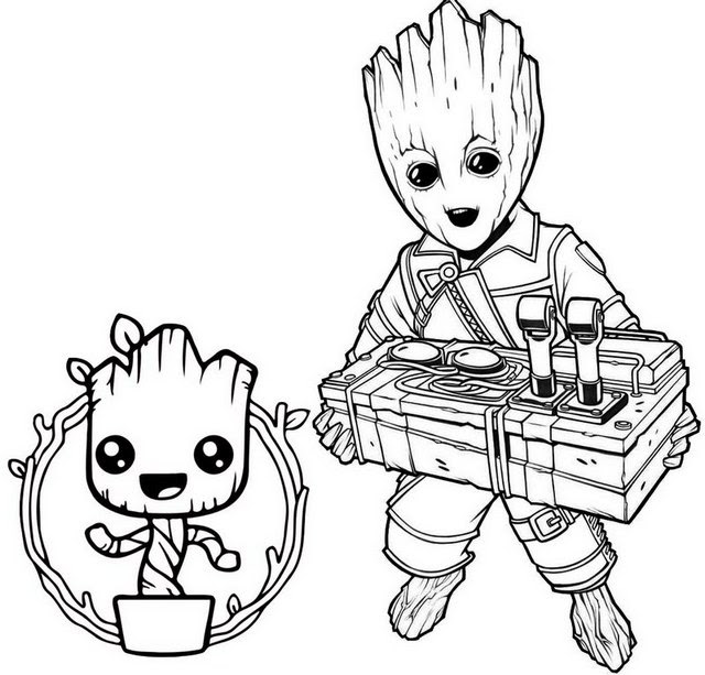 Groot Coloring Pages Coloring Pages Kids