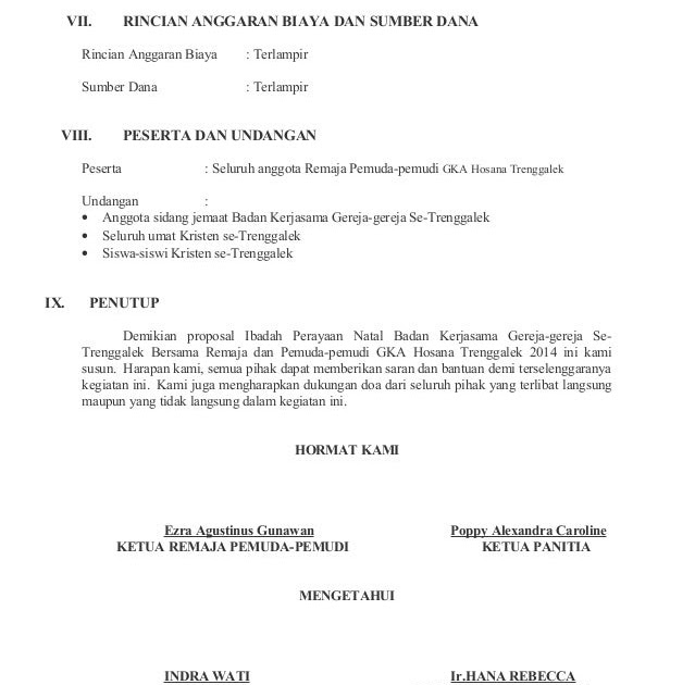Contoh Surat Permohonan Dana Proposal