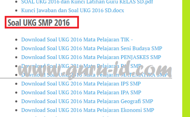 Download Soal Ukg Penjaskes Smp 2016 Pdf Kumpulan Tugas