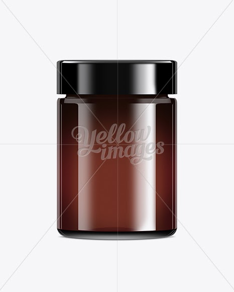 Download Download Dark Brown Glass Jar With Plastic Lid 150ml Psd Yellowimages Mockups