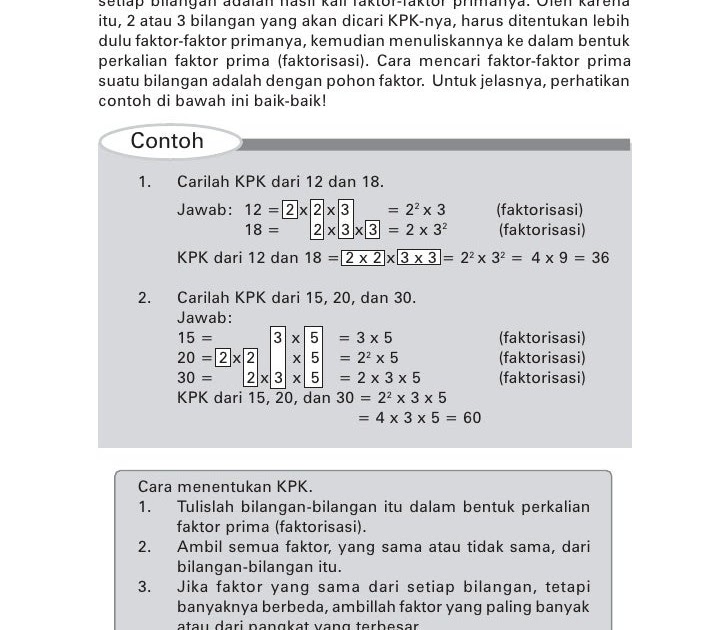 Soal Kpk Dan Fpb Dalam Bentuk Cerita Berbagi Bentuk Penting