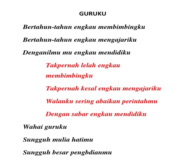 Puisi Guruku Engkau Membimbingku