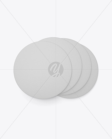 Download Download Rubber Beverage Coasters Mockup - Top View PSD