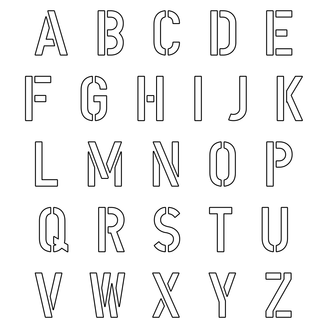 Downloadable Free Printable Alphabet Stencils Templates 50mm Alphabet