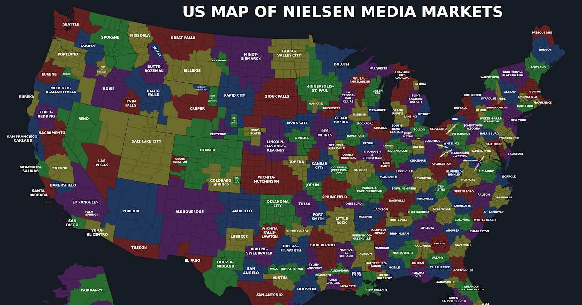 Nielsen Dma Map 2021 Real Map Of Earth