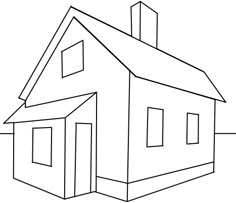 Simple 2d House Drawing Perspective Getdrawings Paintingvalley Zeichnung Dach Tekenen Gebouw