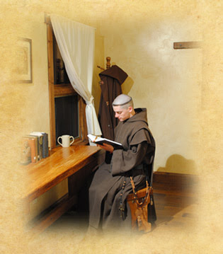 Carmelite monk reading