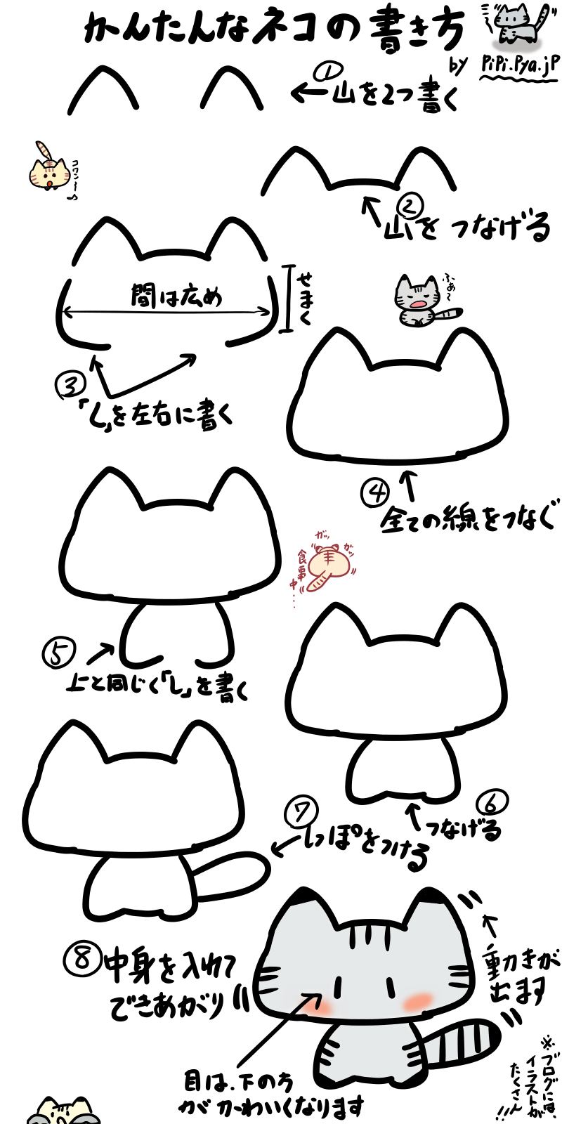 ラブリー子猫 イラスト 簡単 最高の動物画像