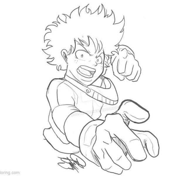 Anime Coloring Pages Deku - A2D Movie