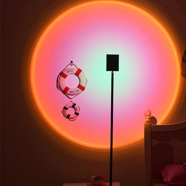 Sunset Lamp Tiktok - Buy Sunset Projection Floor Light Rainbow Modern