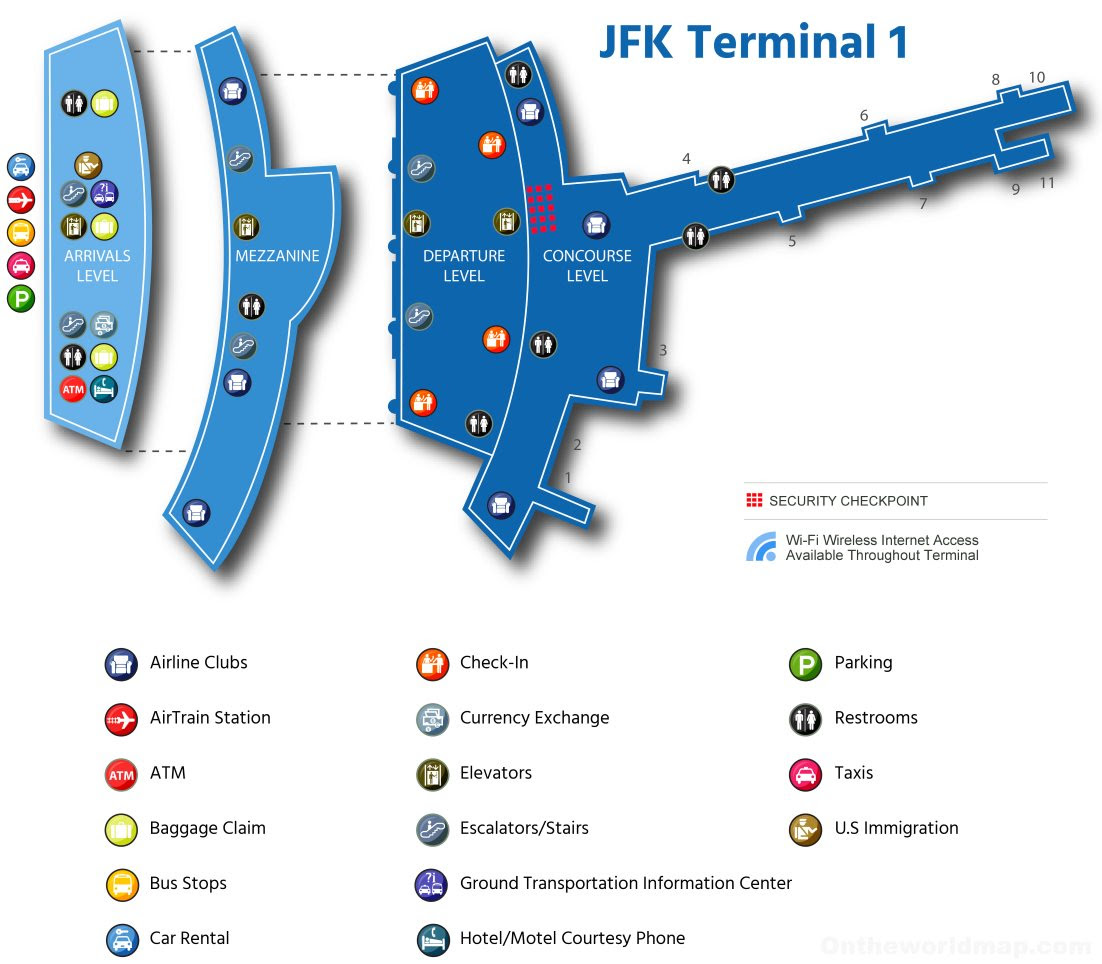 Map Of Jfk Terminal 4 Boston Massachusetts On A Map