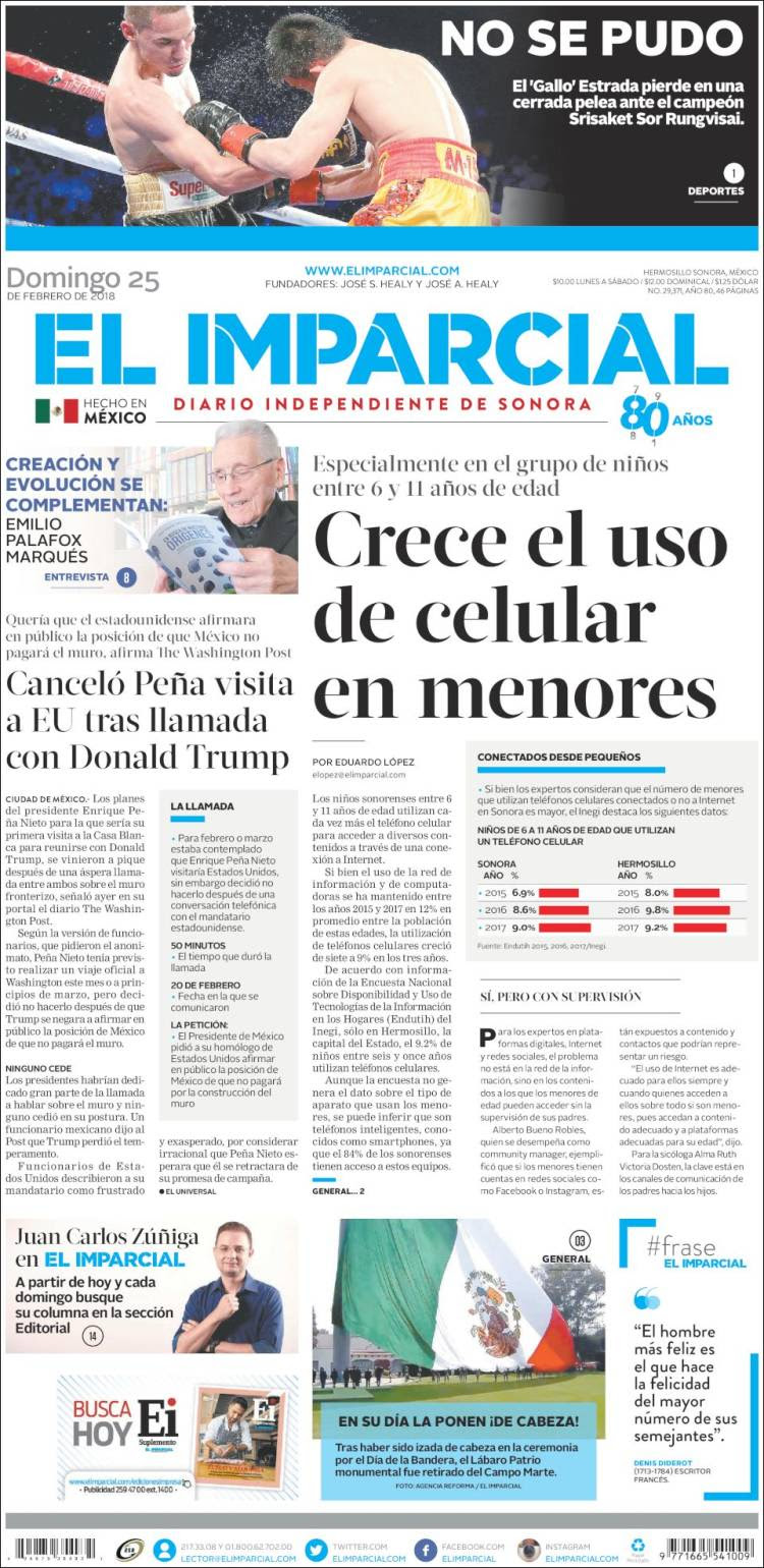 Portada de El Imparcial (México)