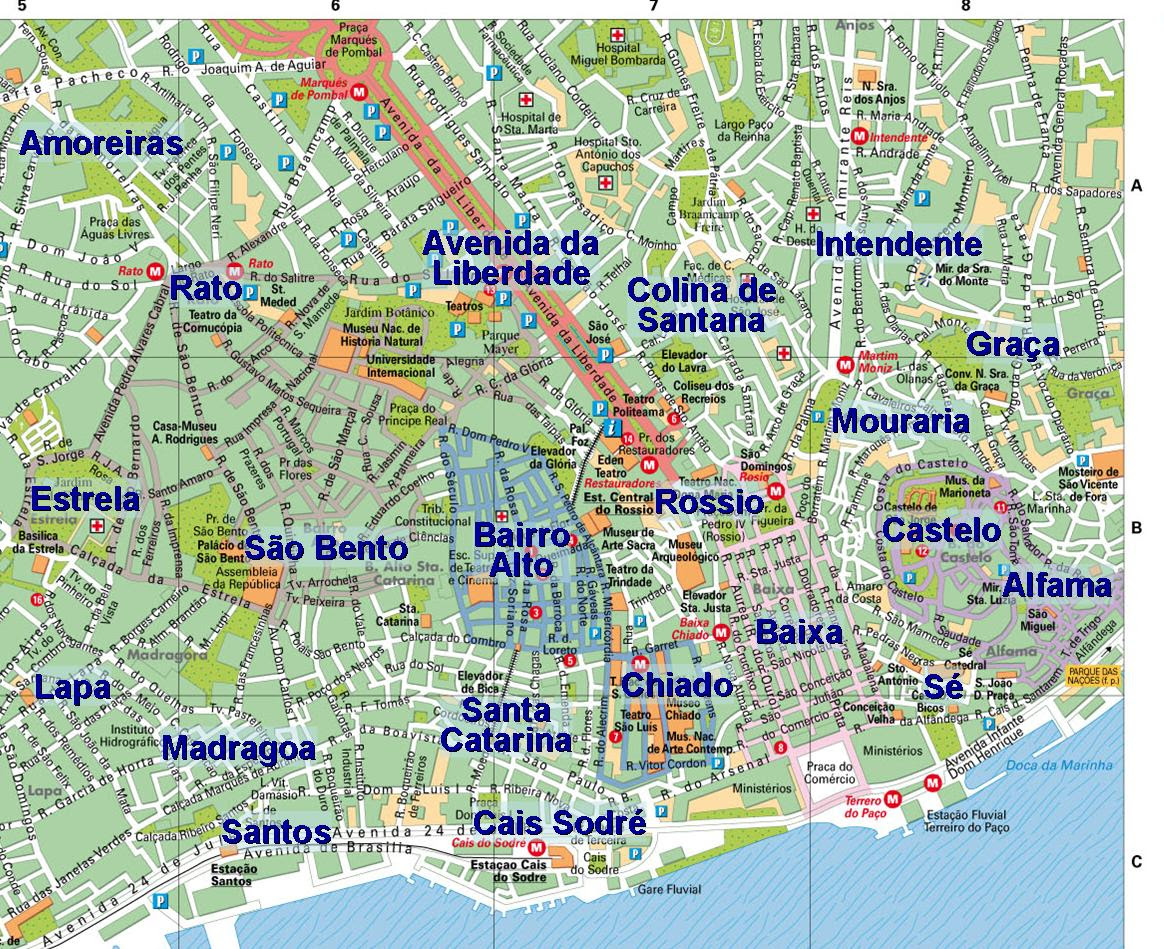 Mapa Dos Bairros De Lisboa Images and Photos finder