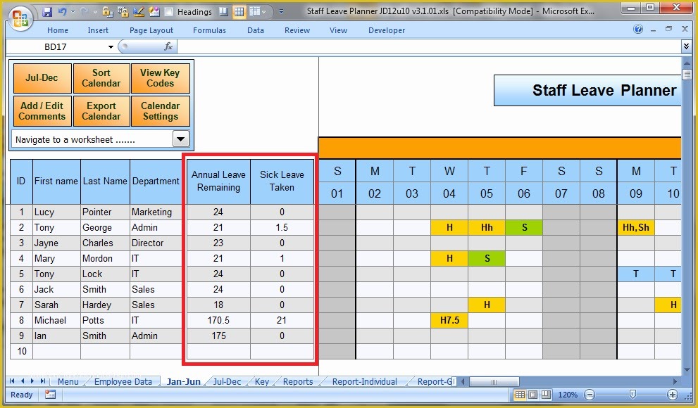free download leave management system in excel