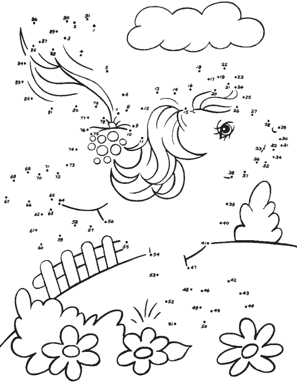 My Little Pony coloring pictures with connecting the dots.