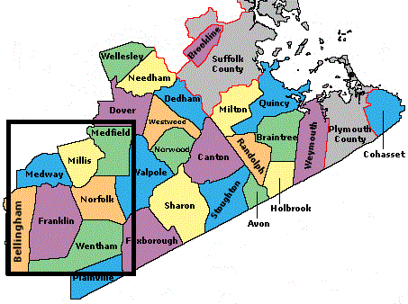 Map Of Norfolk County Ma - Maping Resources