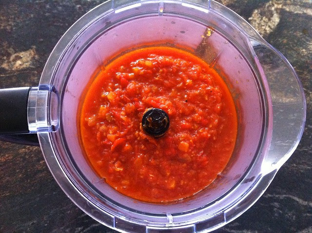Marinara Sauce Added to Blender
